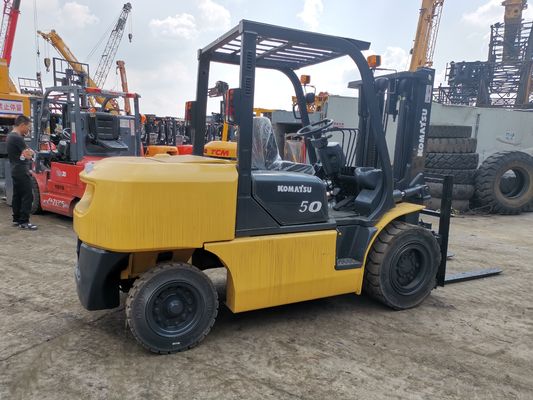 Manual Power Source Japan Komatsu FD50 5 Ton Forklift with Side Shift 3-Stage 2-Stage