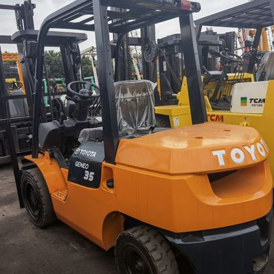 Original Japan Toyota FD35 3 Ton Gasoline Engine Forklift with Routine Fork Length
