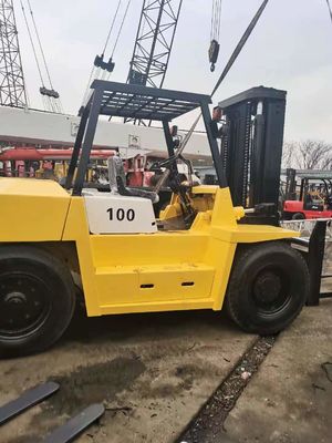 Shanghai Industrial Zone Sale Japan Second-Hand TCM 10 Ton FD100 High Mast Forklift