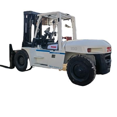 Used Japan TCM FD100 Diesel Forklift 10 Ton Warehouse Container Pallet Lifting Truck