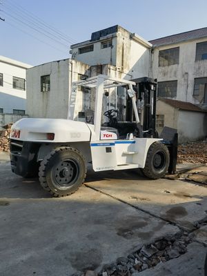 Used Japan TCM FD100 Diesel Forklift 10 Ton Warehouse Container Pallet Lifting Truck