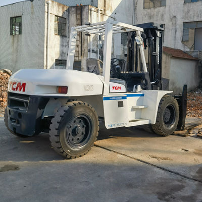 Used Japan TCM FD100 Diesel Forklift 10 Ton Warehouse Container Pallet Lifting Truck