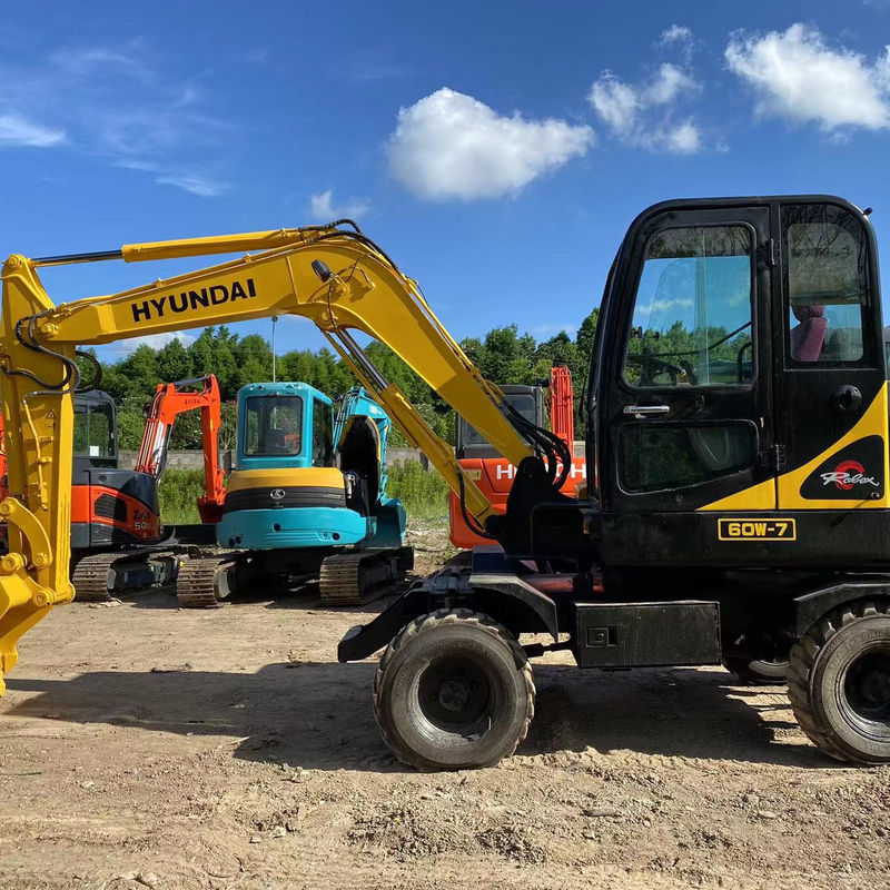 Original Hydraulic Pump Second Hand Hyundai 60 Wheel Excavator with 4m3 Bucket Capacity
