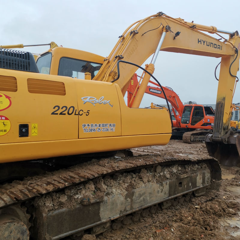 22000 KG Second-hand Hyundai 220 220-5 Hydraulic Excavator 22 Tons Operating Weight