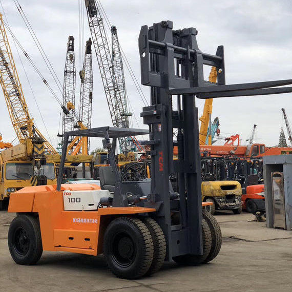 Used TCM FD100 Forklift 10 Ton Diesel Fork Lift in Good Condition for Food Beverage