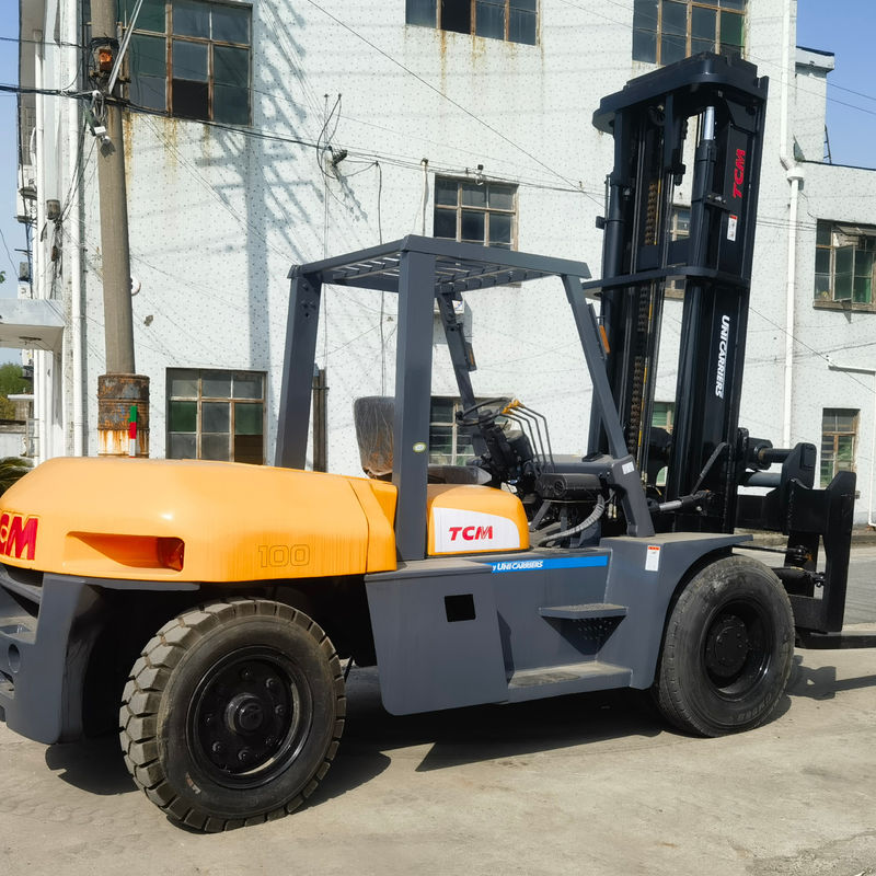 10 ton Diesel Forklift Japanese TCM Used FD100 Forklift with Fork Width Routine Discount