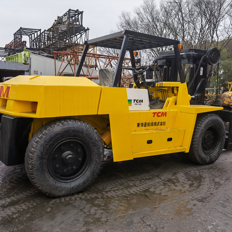 TCM FD100 10 Ton Diesel Forklift with 3m Lifting Height and 4.5m Fork Width in Shanghai