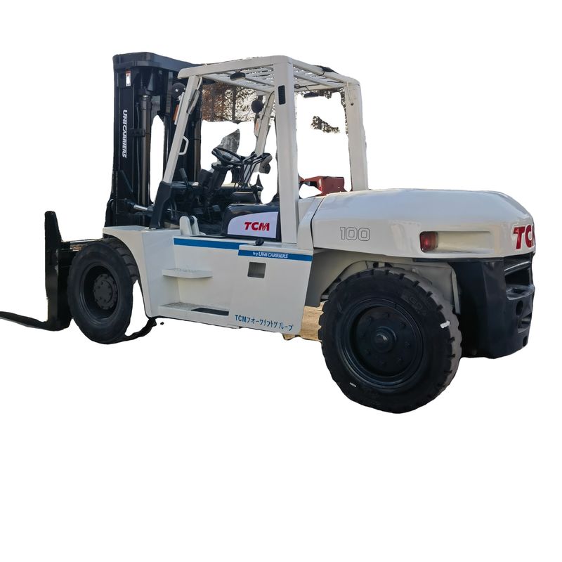 Used Japan TCM FD100 Diesel Forklift 10 Ton Warehouse Container Pallet Lifting Truck